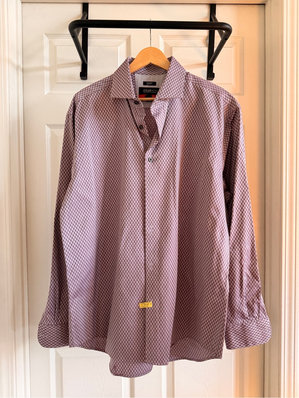 Kenneth Cole Awearness Dress Shirt – Mauve Diagonal Check (17–34/35)